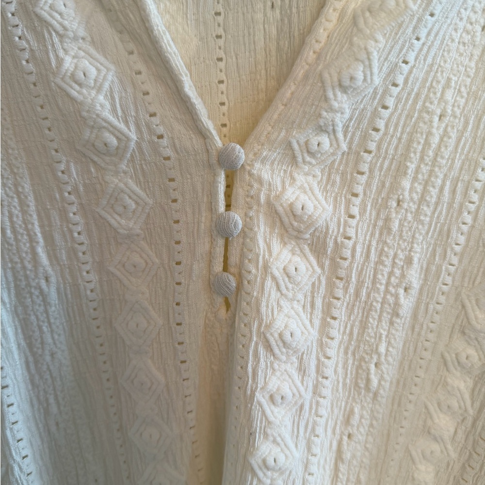 Frye Textured Peasant Blouse Size Small - Picture 5 of 6